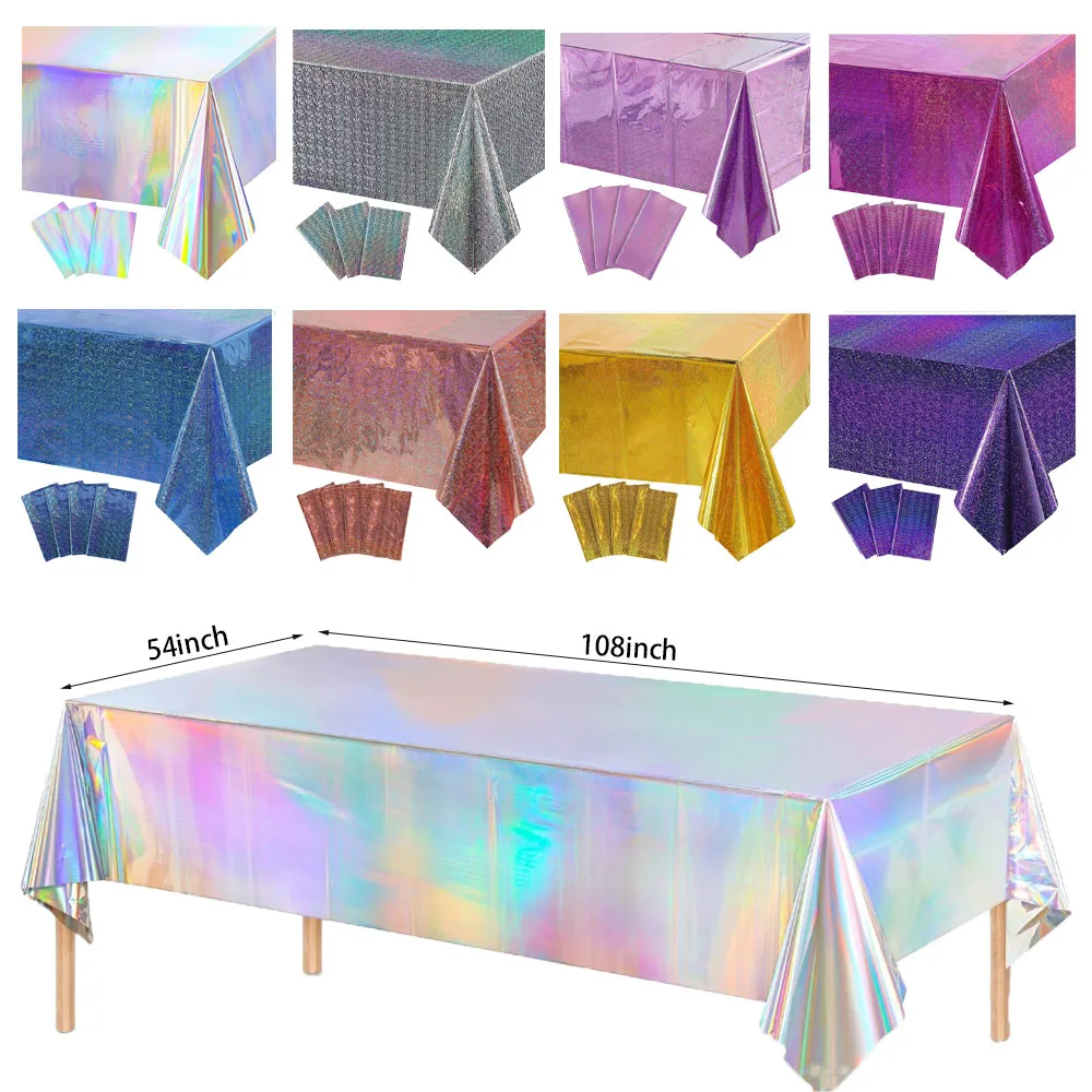 Disposable Colorful Tablecloth Laser Tablecloth Rainbow Aluminum Film Laser Theme Birthday Party decoration supplies boda Plates
Disposable Colorful Tablecloth Laser Tablecloth Rainbow Aluminum Film Laser Theme Birthday Party decoration supplies boda Plates