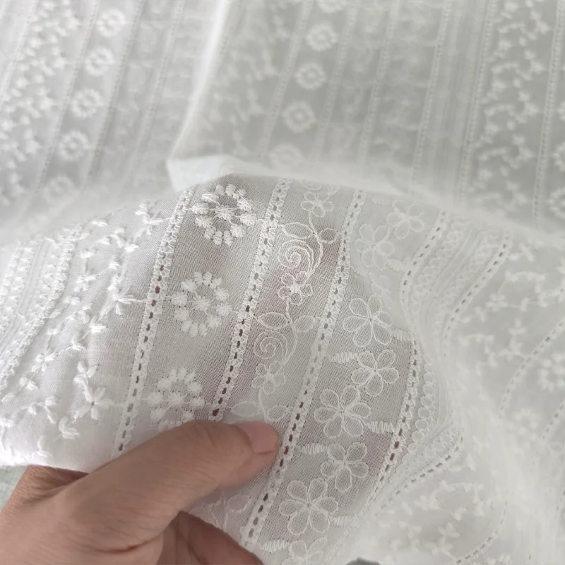Cotton Fabric Embroidered Summer White Dresses Pajamas Tablecloths Fabrics
Cotton Fabric Embroidered Summer White Dresses Pajamas Tablecloths Fabrics