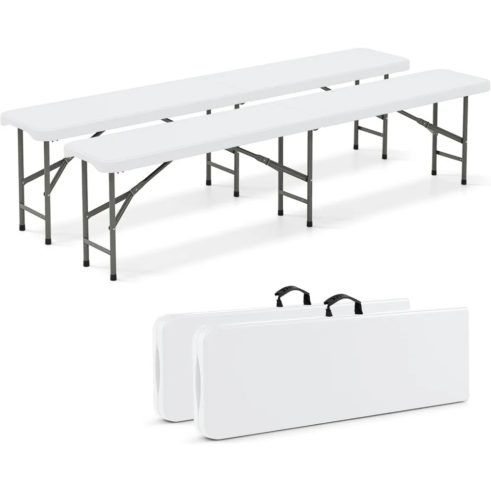 6 Feet Plastic Folding Bench, 1 Pack Portable Foldable Bench Seat with 1320 LBS Capacity, HDPE Thickened Long Seat with Handle
6 Feet Plastic Folding Bench, 1 Pack Portable Foldable Bench Seat with 1320 LBS Capacity, HDPE Thickened Long Seat with Handle
