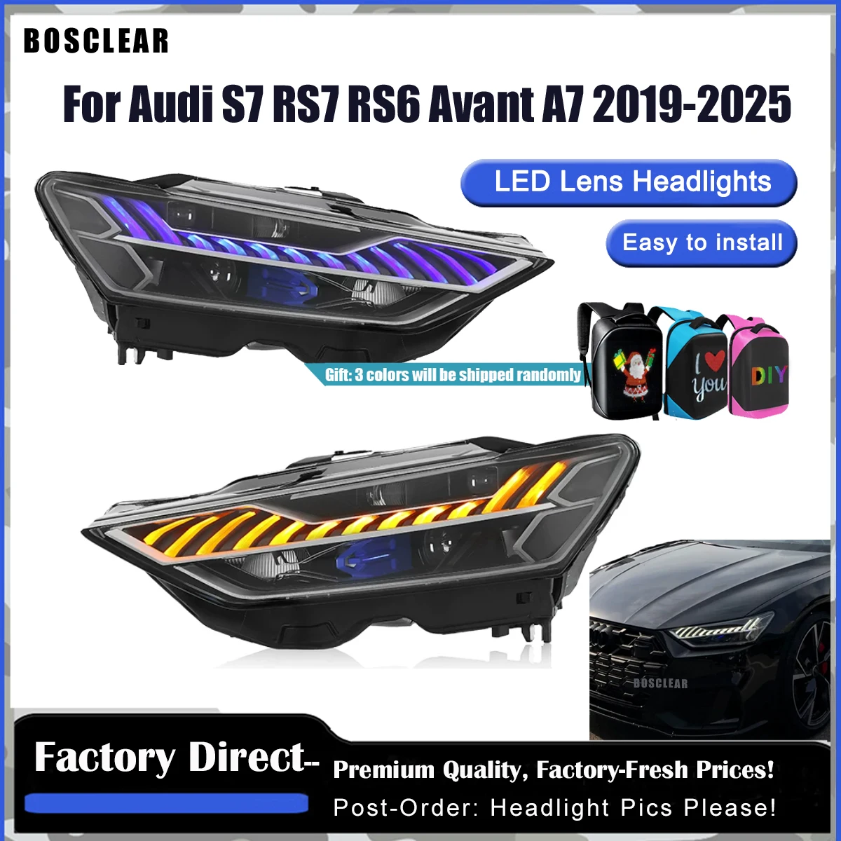 LED Headlight Assemblies For Audi A7 2011-2025 Front Matrix Headlamps DRL Dynamic Information Turn Signals Lamp Car Accessories
LED Headlight Assemblies For Audi A7 2011-2025 Front Matrix Headlamps DRL Dynamic Information Turn Signals Lamp Car Accessories