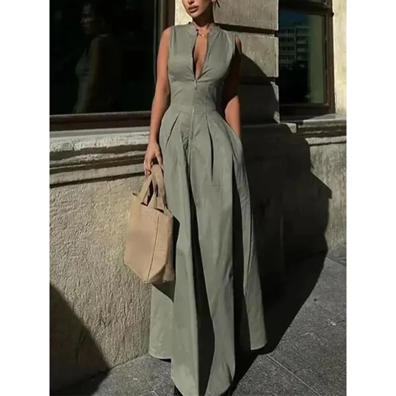 Zipper Long Dress Woman Pleated Sleeveless Bodycon Dress Summer Elegant Party Dresses For Women New Midi Dresses
Zipper Long Dress Woman Pleated Sleeveless Bodycon Dress Summer Elegant Party Dresses For Women New Midi Dresses