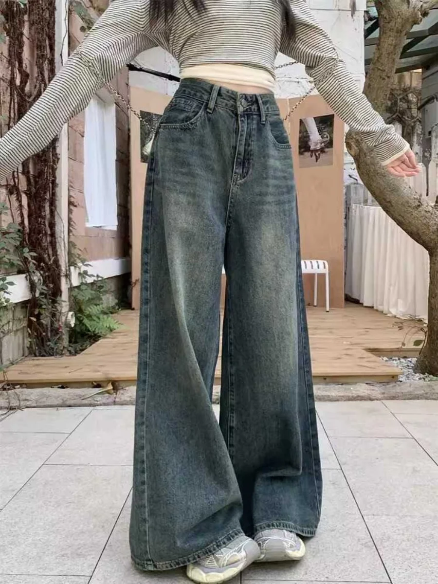 American Retro High Waist Slim Straight Leg Jeans Women's Spring Autumn Loose Lazy Loose Feeling Floor Length Pants
American Retro High Waist Slim Straight Leg Jeans Women's Spring Autumn Loose Lazy Loose Feeling Floor Length Pants