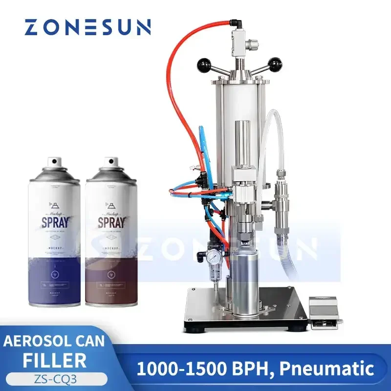 ZONESUN ZS-CQ3 Manual Pneumatic Aerosol Filling Machine for Liquid Spray Can Packaging Applications
ZONESUN ZS-CQ3 Manual Pneumatic Aerosol Filling Machine for Liquid Spray Can Packaging Applications