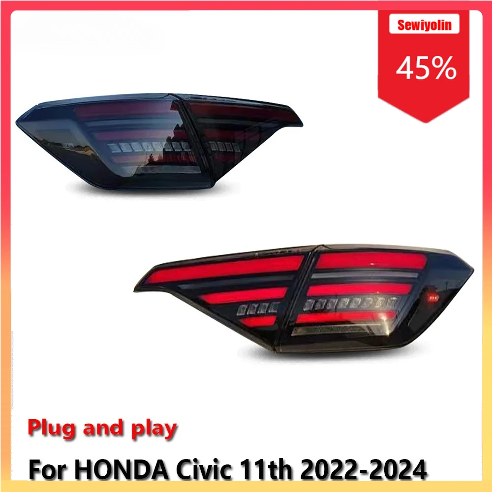 Car LED Tail Light Automobile Parts For HONDA Civic 11th 2022-2024 Auto Fog DRL Brake Turn Signal Lamp Plug and Play
Car LED Tail Light Automobile Parts For HONDA Civic 11th 2022-2024 Auto Fog DRL Brake Turn Signal Lamp Plug and Play