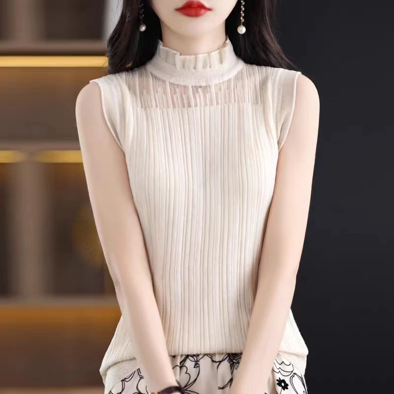 Mesh Knitted Top Women Y2K Tank Top Half Neck Vest Female Sleeveless Sweater Chic Cut Out Streetwear Solid Skinny White Tube Top
Mesh Knitted Top Women Y2K Tank Top Half Neck Vest Female Sleeveless Sweater Chic Cut Out Streetwear Solid Skinny White Tube Top
