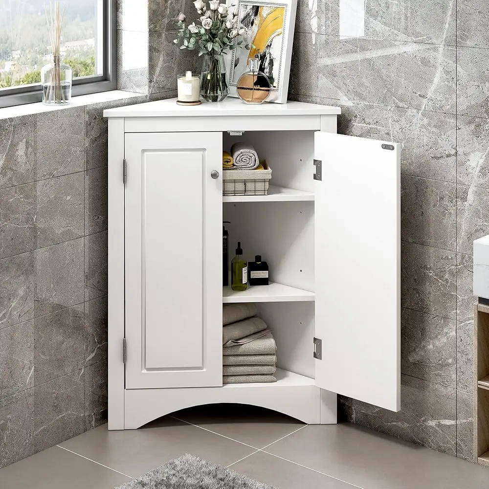 Bathroom Corner Storage Cabinet Triangle Cabinets Furniture With Adjustable Shelf & 2 Doors - Freestanding Cabinet For Home
Bathroom Corner Storage Cabinet Triangle Cabinets Furniture With Adjustable Shelf & 2 Doors - Freestanding Cabinet For Home