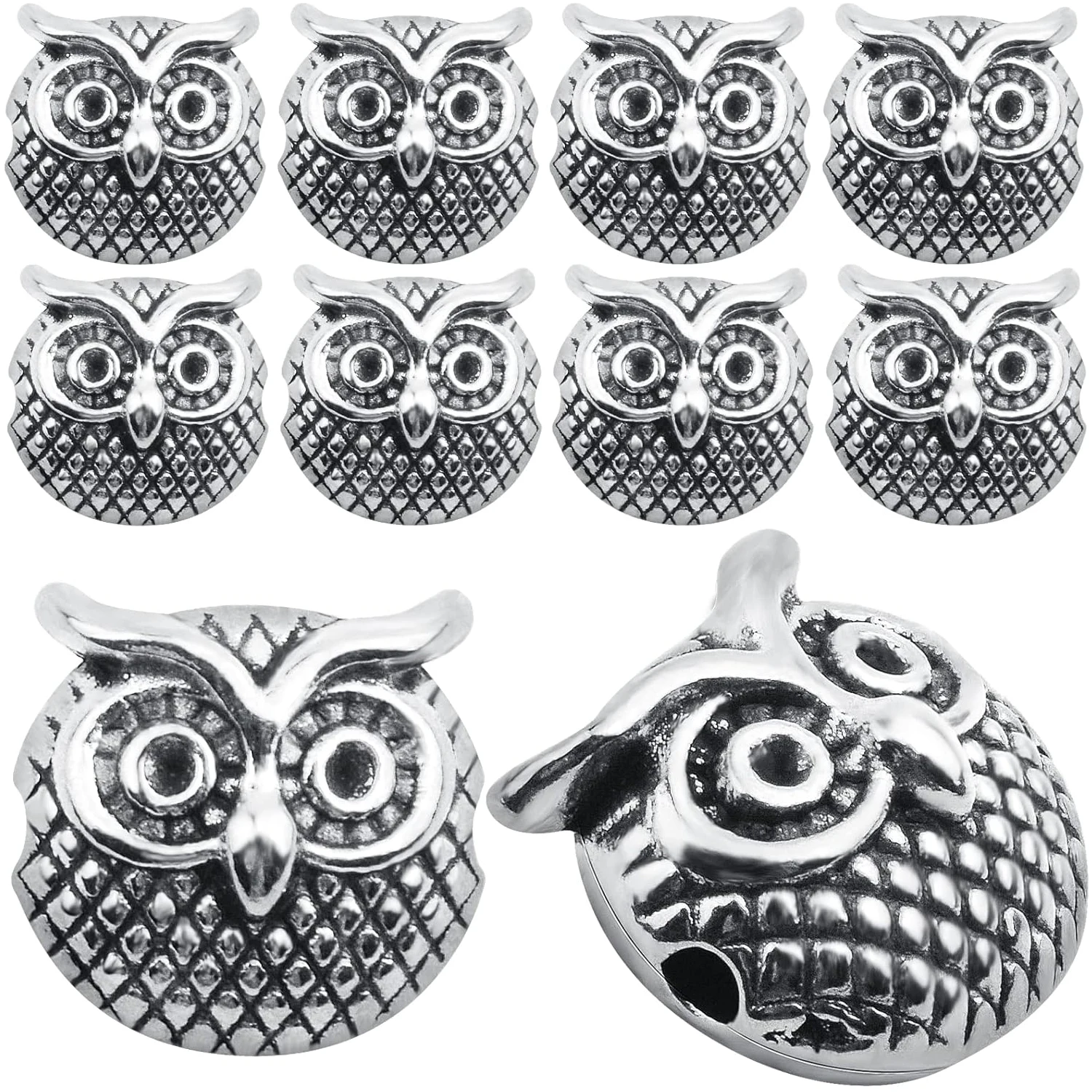 30 шт. антикварных серебряных бусин-разделителей в виде совы, тибетские бусины-шармы из сплава в виде головы совы, аксессуары для самостоятельного изготовления браслетов и ожерелий
30 шт. антикварных серебряных бусин-разделителей в виде совы, тибетские бусины-шармы из сплава в виде головы совы, аксессуары для самостоятельного изготовления браслетов и ожерелий