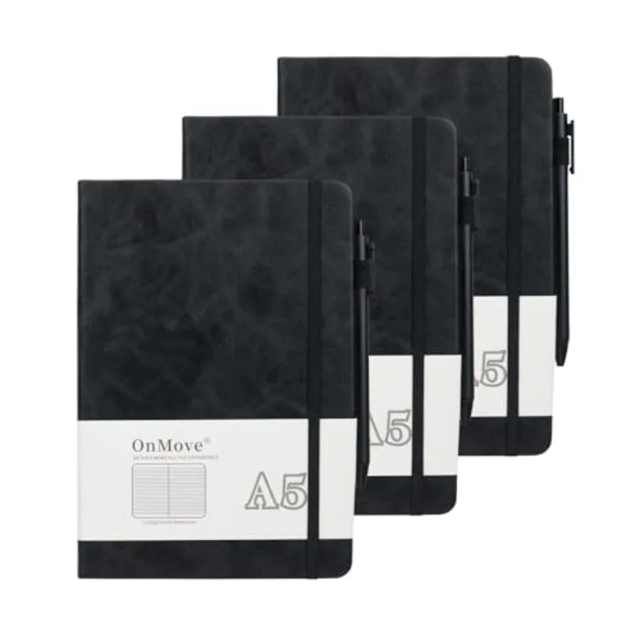 Notebooks Journal for Women Men 3 Pack Bulk Leather Hardcover with Pen Holder A5 160 Pages 100 GSM Thick Paper for Work School
Notebooks Journal for Women Men 3 Pack Bulk Leather Hardcover with Pen Holder A5 160 Pages 100 GSM Thick Paper for Work School