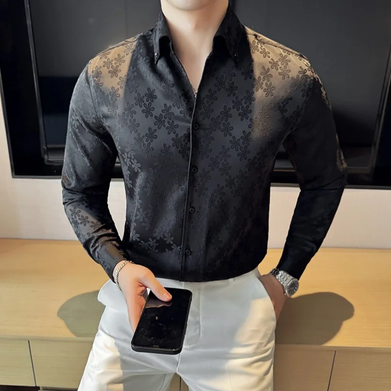 High-quality Long Sleeve Shirt for Men's Summer Floral Print Casual Slim Fit Lapel Shirts Social Party Streetwear Men Clothing
High-quality Long Sleeve Shirt for Men's Summer Floral Print Casual Slim Fit Lapel Shirts Social Party Streetwear Men Clothing