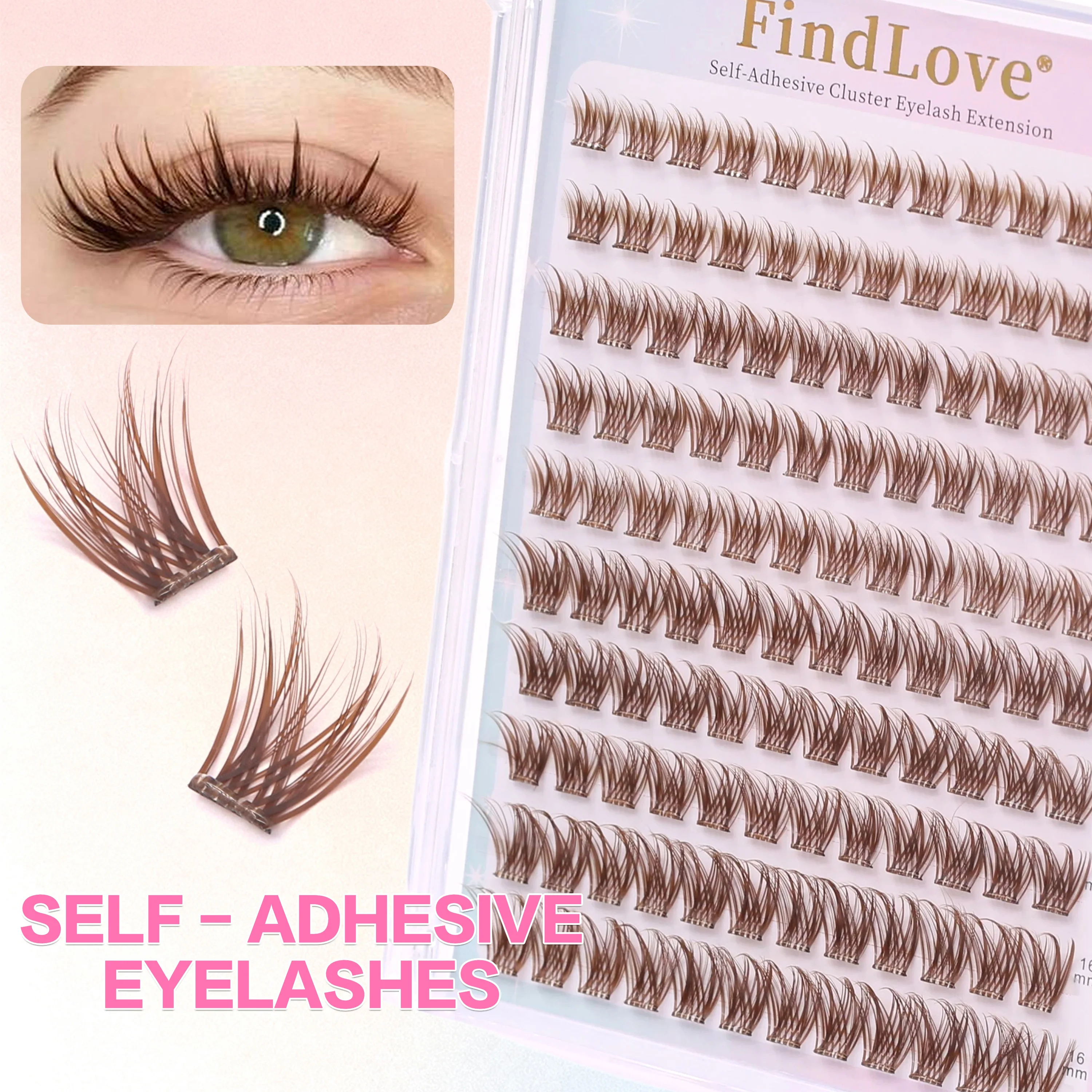 10 Rows Brown Color DIY Self Adhesive Natural And Long Style Enlarge Eyes Friendly Beginner Soft Fiber Reusable 2-3times Eyelash
10 Rows Brown Color DIY Self Adhesive Natural And Long Style Enlarge Eyes Friendly Beginner Soft Fiber Reusable 2-3times Eyelash