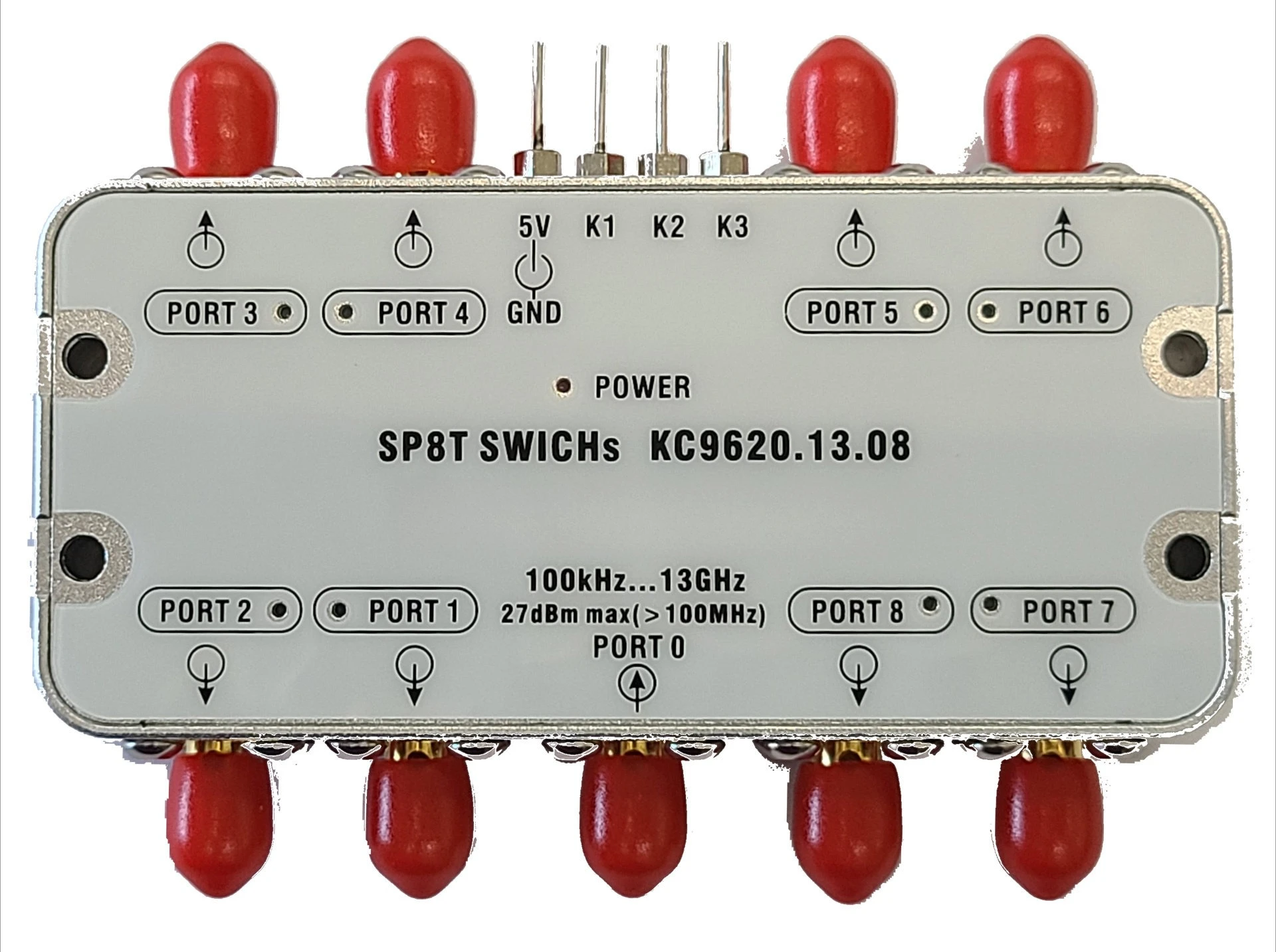 8-Channel Electronic Switch SP8T RF Gating Device LF~ 8GHz Microwave Switch Ultra-wideband Eight Choose One with Indicator Light
8-Channel Electronic Switch SP8T RF Gating Device LF~ 8GHz Microwave Switch Ultra-wideband Eight Choose One with Indicator Light