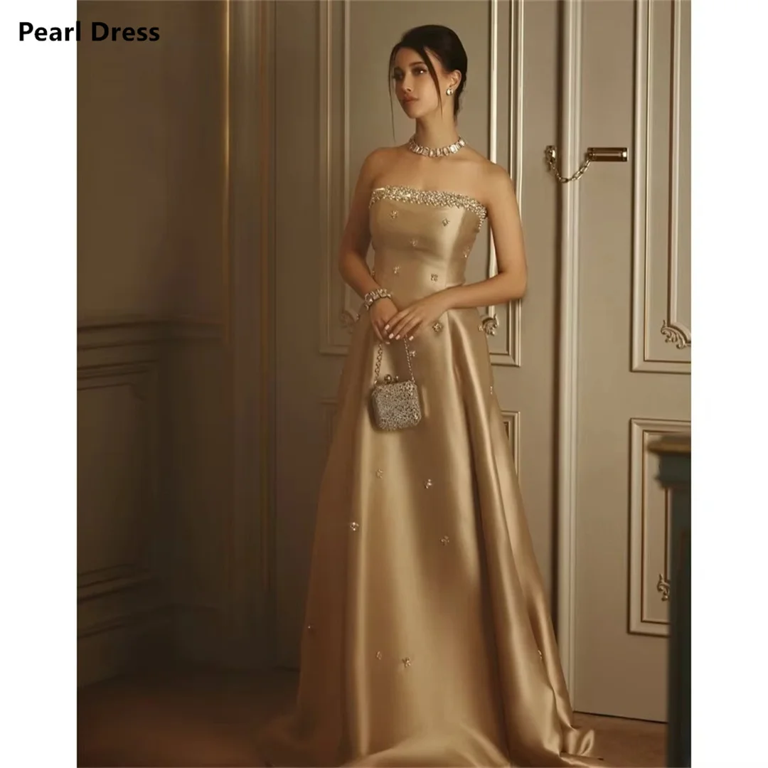 Pearl Off-shoulder Elegant Party Dresses Woman 2025 Luxury Evening Dress Satin Cloth Custom Made Rhinestone Long Prom Dresses
Pearl Off-shoulder Elegant Party Dresses Woman 2025 Luxury Evening Dress Satin Cloth Custom Made Rhinestone Long Prom Dresses