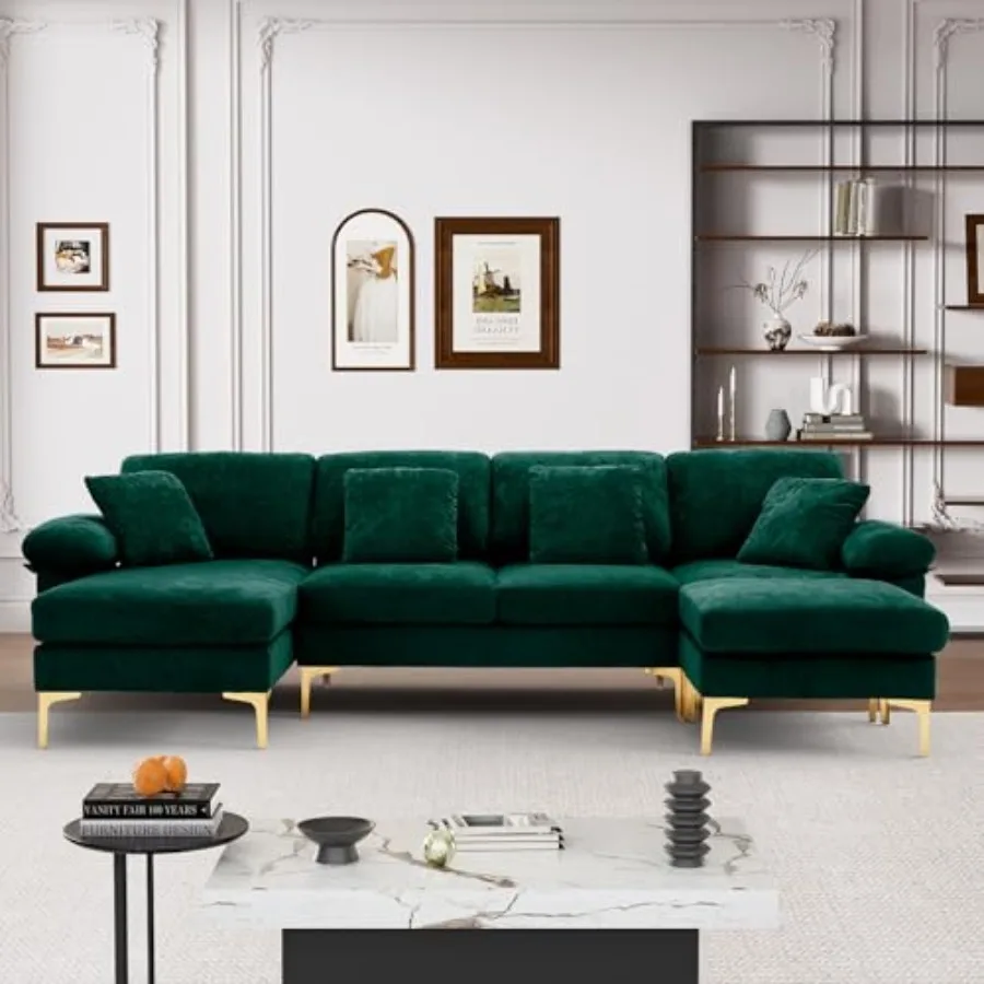 U Shaped Sectional Sofa Couch, 114" Convertible L Shaped Sofa with Chaise Lounge and Ottoman, Modern Oversized Modular 4 Seat S
U Shaped Sectional Sofa Couch, 114" Convertible L Shaped Sofa with Chaise Lounge and Ottoman, Modern Oversized Modular 4 Seat S