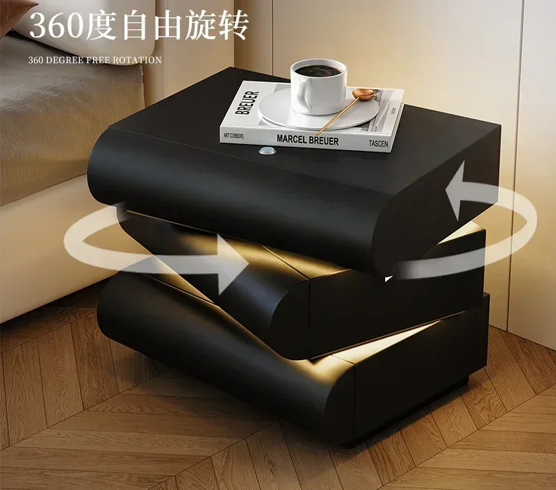 Rotating bedside cabinet whole house smart atmosphere leather storage modern simplicity
Rotating bedside cabinet whole house smart atmosphere leather storage modern simplicity