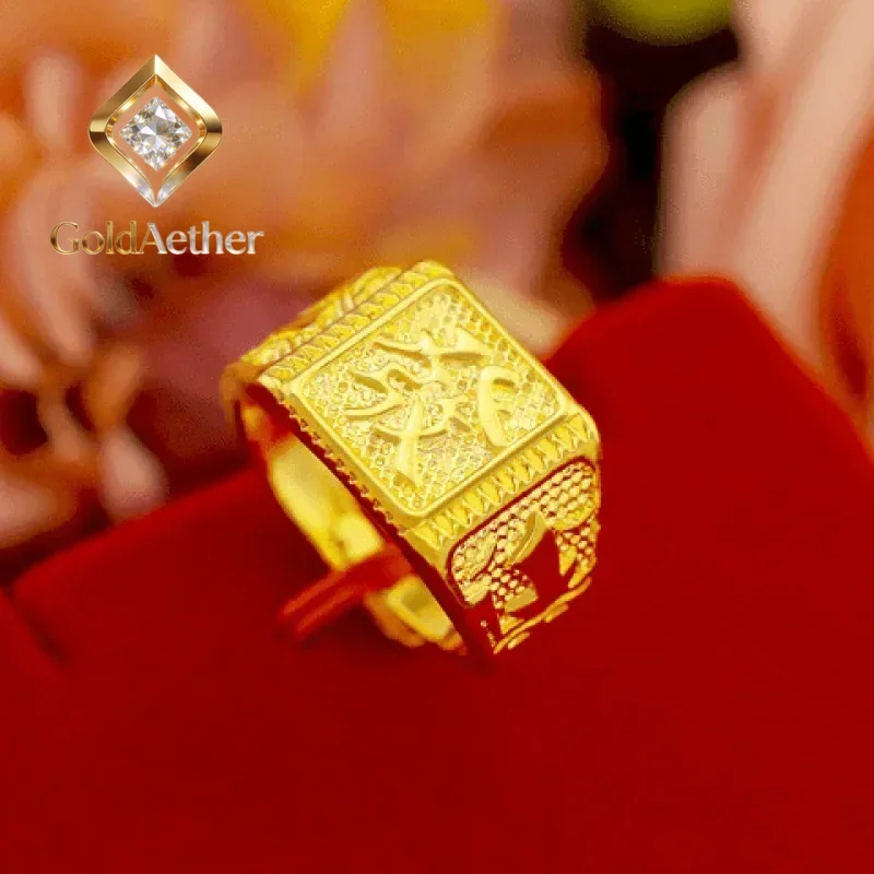 GoldAether 24K Real Gold 9999 Men's Adjustable Finger Ring, Great for Gift - giving
GoldAether 24K Real Gold 9999 Men's Adjustable Finger Ring, Great for Gift - giving