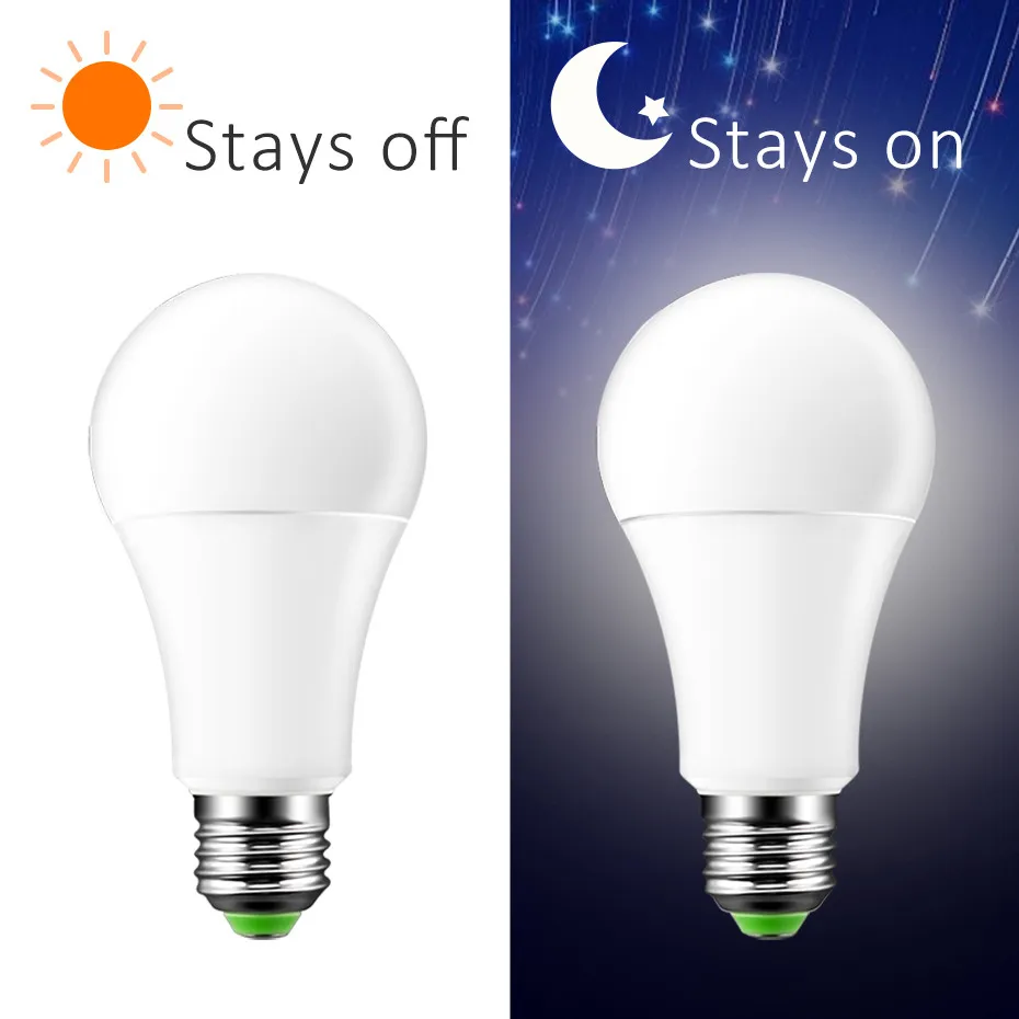 LED Sensor Light Bulb E27 9W 12W 15W Dusk to Dawn Light Auto ON/OFF Day to Night Lamp AC110V AC220V For Stair Hallway Pathway
LED Sensor Light Bulb E27 9W 12W 15W Dusk to Dawn Light Auto ON/OFF Day to Night Lamp AC110V AC220V For Stair Hallway Pathway
