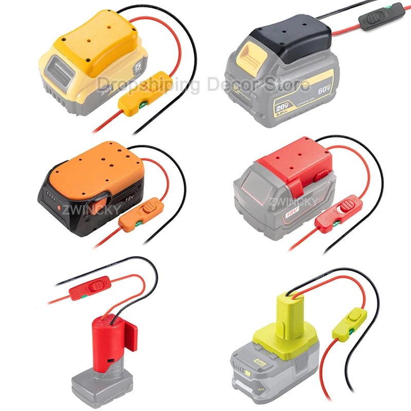 DIY Adapter Power Wheels Adapter With 14Awg Wires Switch Fuse For Dewalt/Milwaukee/Bosch/Ryobi/Ridgid/Hitachi/Parkside/Einhell
DIY Adapter Power Wheels Adapter With 14Awg Wires Switch Fuse For Dewalt/Milwaukee/Bosch/Ryobi/Ridgid/Hitachi/Parkside/Einhell