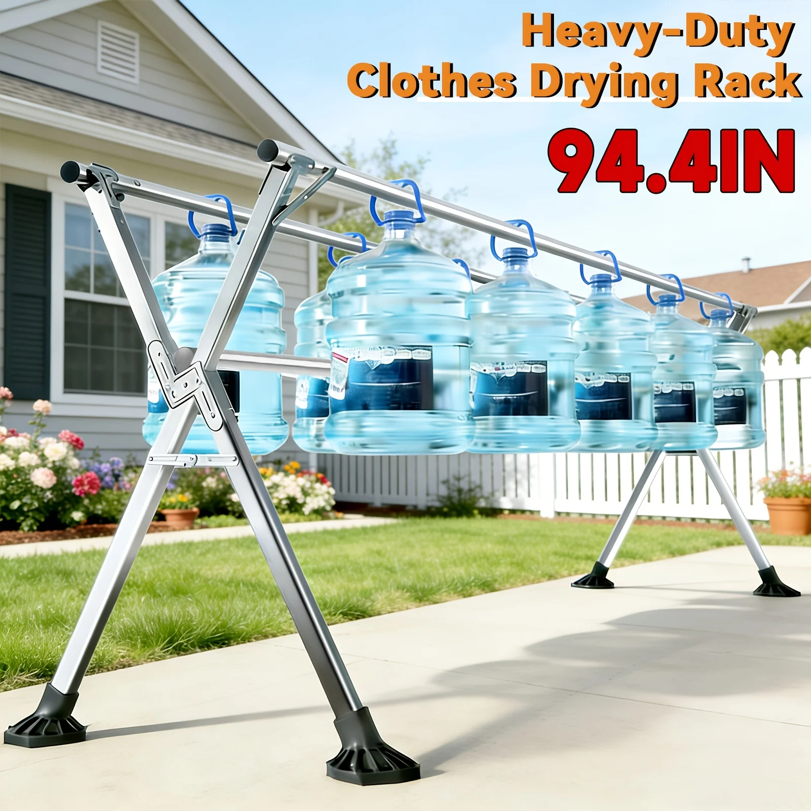 Foldable Heavy-Duty Laundry Drying Rack – 94.5-Inch Extendable Metal Frame with Windproof Hooks, Space-Saving Design for Indoor & Outdoor Use, Ideal for Clothes, Blankets, and Bedding
Foldable Heavy-Duty Laundry Drying Rack – 94.5-Inch Extendable Metal Frame with Windproof Hooks, Space-Saving Design for Indoor & Outdoor Use, Ideal for Clothes, Blankets, and Bedding