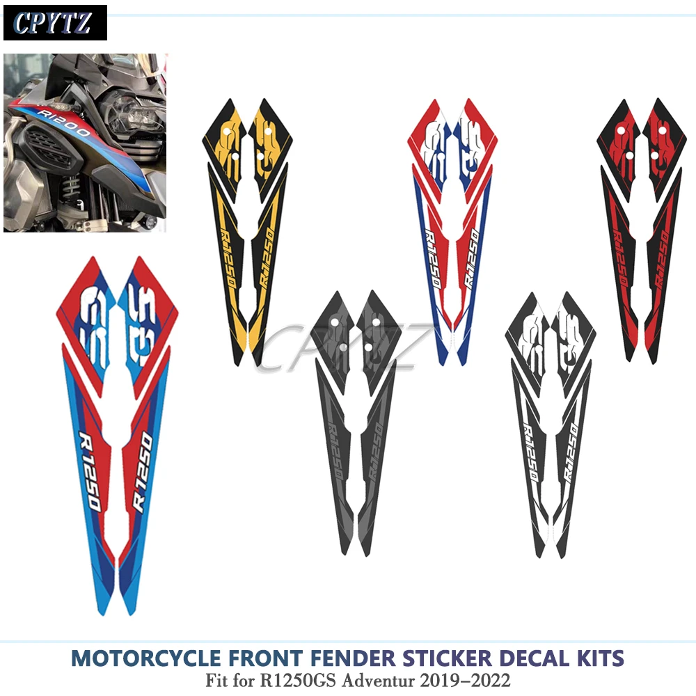 Motorcycle Front Fender Sticker Decal Kits fit For R1250GS R 1250 GS Adventur ADV 2019-2022