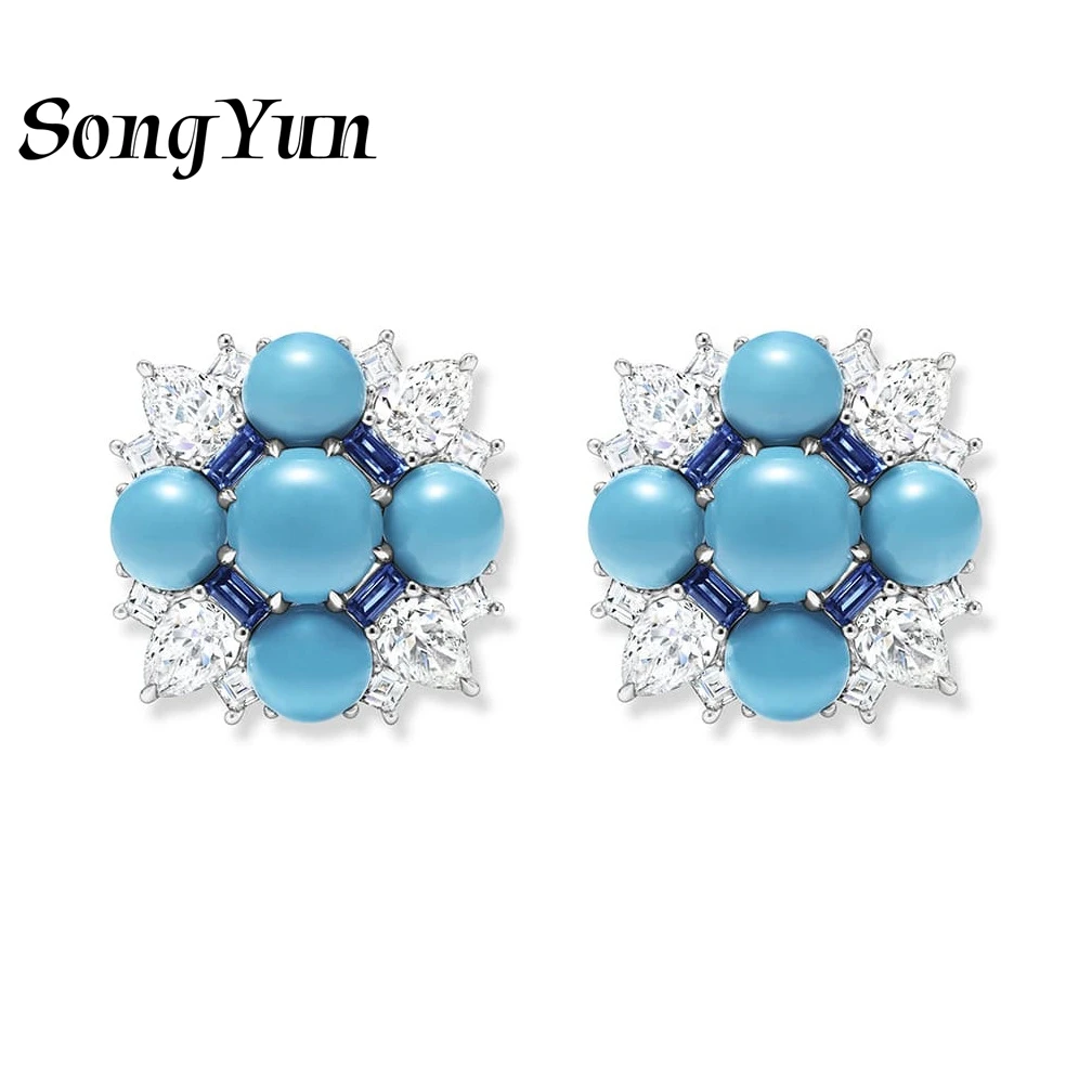 SongYun Jewelry 925 Sterling Silver Stud Earring Designer High Carbon Diamond Gemstones Lapis lazuli s925 Silver Accessories
SongYun Jewelry 925 Sterling Silver Stud Earring Designer High Carbon Diamond Gemstones Lapis lazuli s925 Silver Accessories