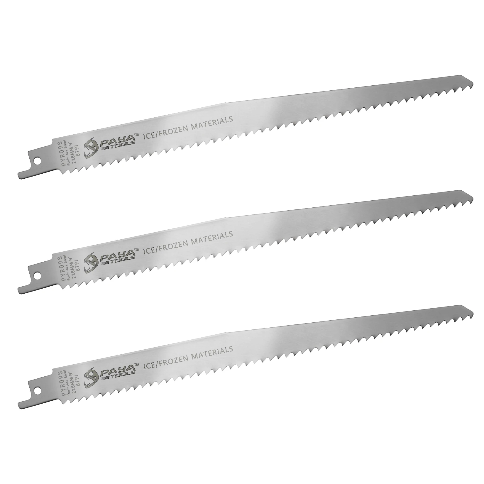 PAYA 9-Inch 6TPI Stainless Steel Reciprocating Saw Blades Unpainted for Frozen Meat and Bone Cutting 3PCS-PACK
PAYA 9-Inch 6TPI Stainless Steel Reciprocating Saw Blades Unpainted for Frozen Meat and Bone Cutting 3PCS-PACK