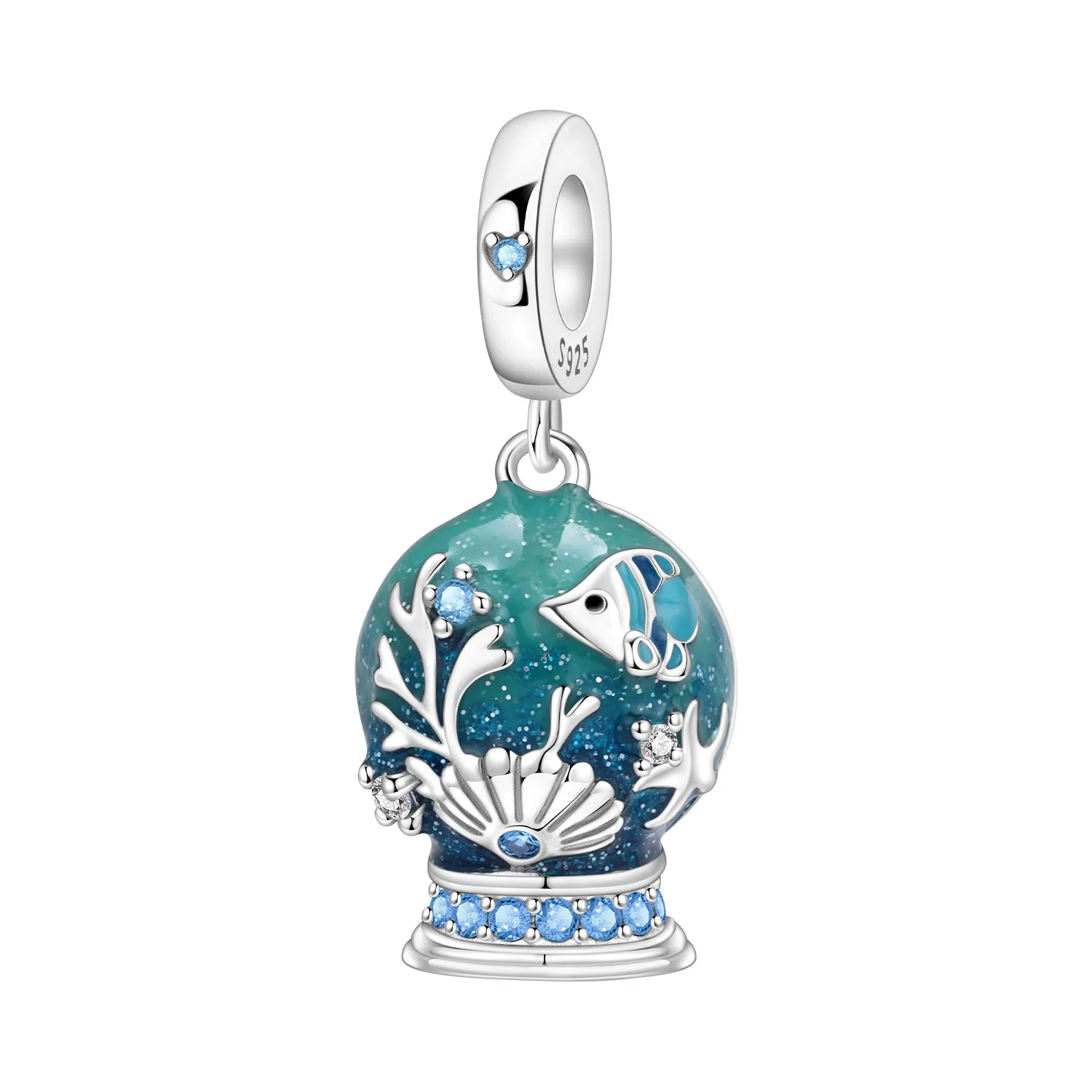 PANPOKI 925 Sterling Silver Underwater World Crystal Ball Charms Beads Pendant Fit DIY Bracelet Necklace Jewelry Souvenir Gifts
PANPOKI 925 Sterling Silver Underwater World Crystal Ball Charms Beads Pendant Fit DIY Bracelet Necklace Jewelry Souvenir Gifts