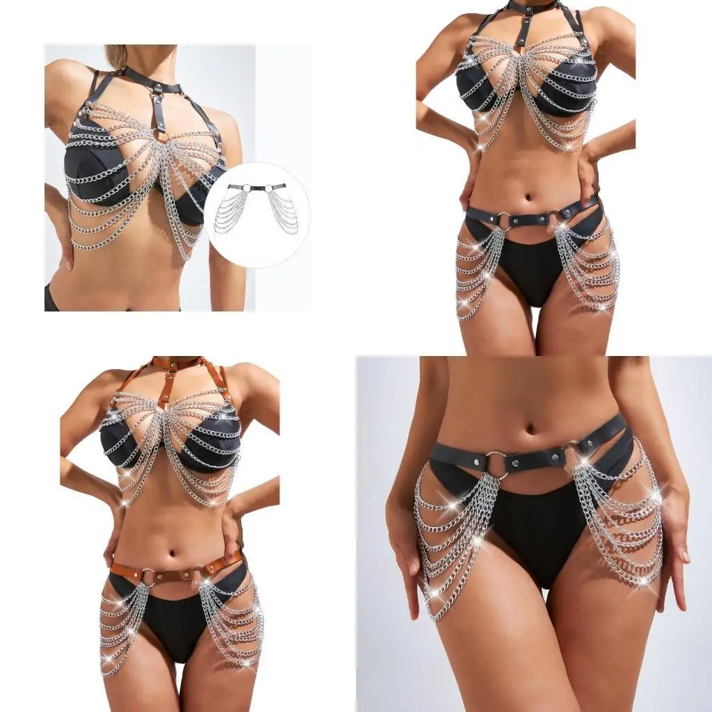 Fashionable Leather Body Chain with Waist Tassels for Modern Women Chest Chain
Fashionable Leather Body Chain with Waist Tassels for Modern Women Chest Chain