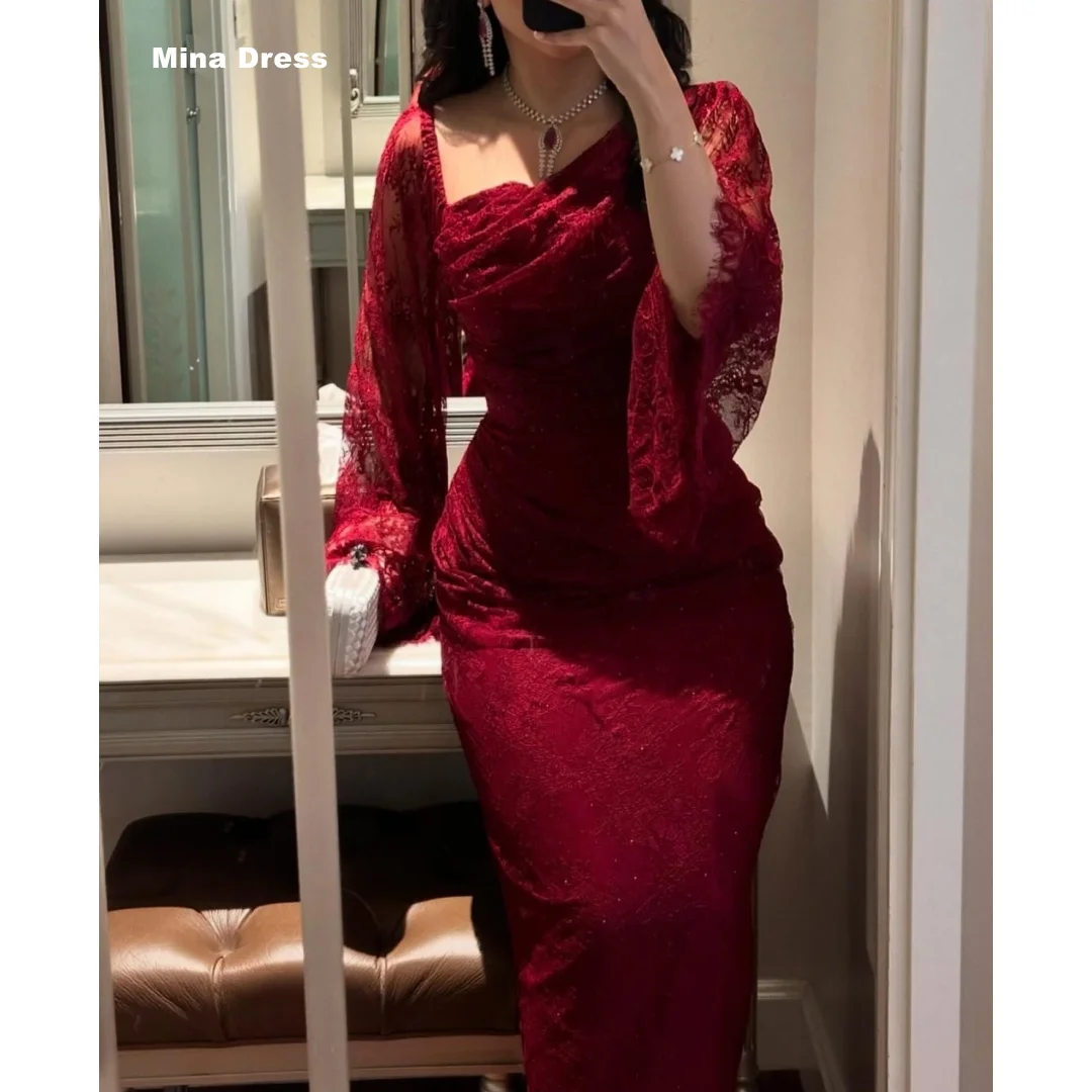 Mina Customized Burgundy Lace Long-sleeved Elegant Dress Womens Dresses for Special Occasions Luxurious Fishtail Evening Party
Mina Customized Burgundy Lace Long-sleeved Elegant Dress Womens Dresses for Special Occasions Luxurious Fishtail Evening Party