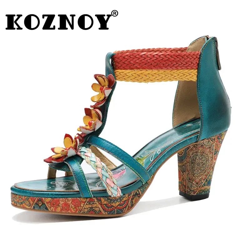 Koznoy Women Moccasins 7.8cm Sheepskin Leather Ethnic Summer Females Appliques Plus Size Pumps Print Luxury Elegant Buckle Shoes
Koznoy Women Moccasins 7.8cm Sheepskin Leather Ethnic Summer Females Appliques Plus Size Pumps Print Luxury Elegant Buckle Shoes