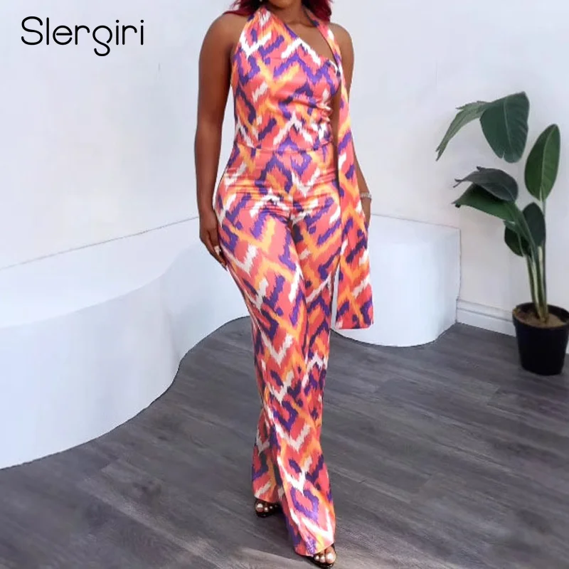Slergiri Women's Elegant Stretch Slim Print Wide-leg Jumpsuit 2025 Summer New Sexy Backless Vacation Sleeveless Halter Jumpsuit
Slergiri Women's Elegant Stretch Slim Print Wide-leg Jumpsuit 2025 Summer New Sexy Backless Vacation Sleeveless Halter Jumpsuit