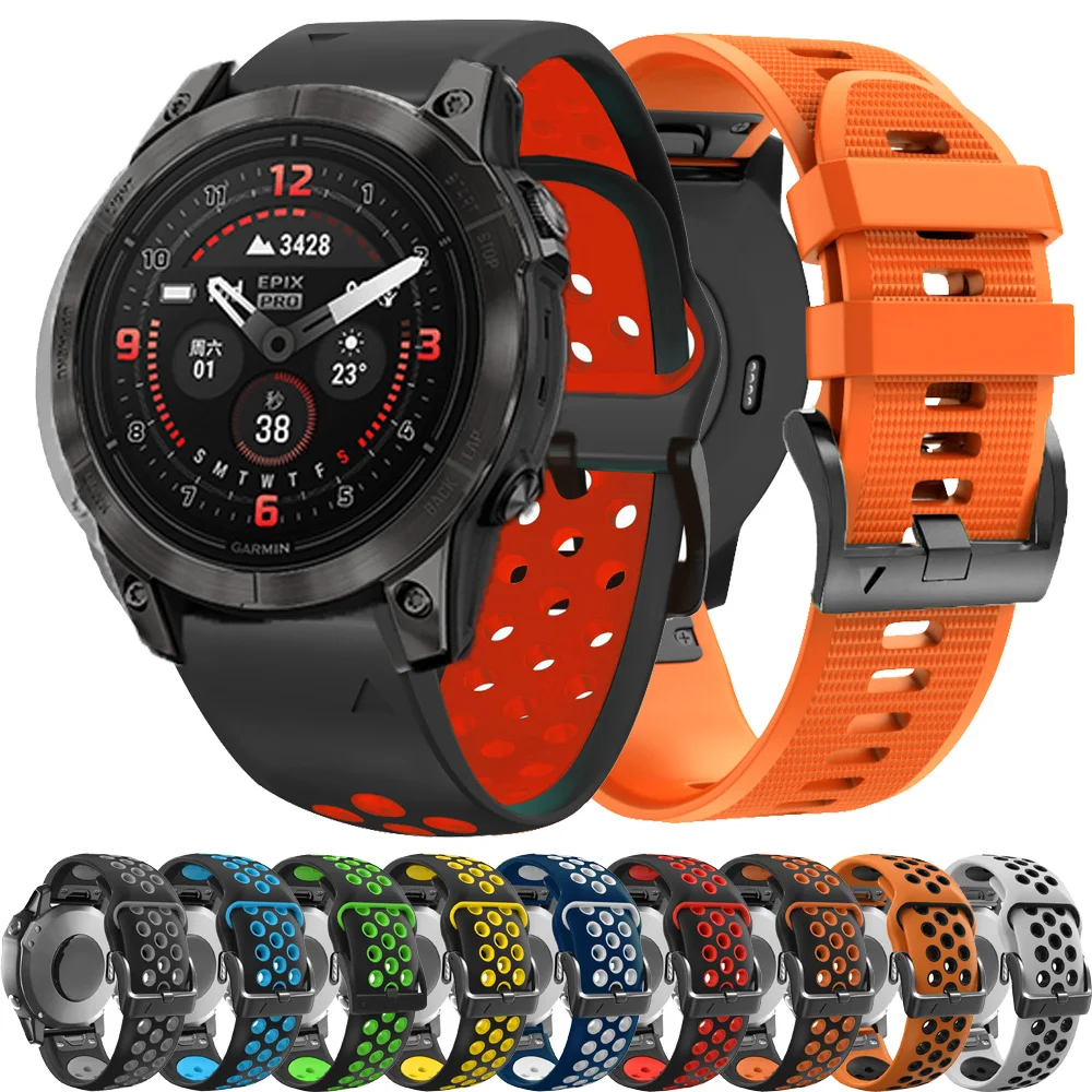 22 26mm Silicone Strap For Garmin Tactix 7 AMOLED Pro Band Epix Pro 47mm Quatix 7X 7 5 6 Quick Fit soft replacement Wristbands
22 26mm Silicone Strap For Garmin Tactix 7 AMOLED Pro Band Epix Pro 47mm Quatix 7X 7 5 6 Quick Fit soft replacement Wristbands