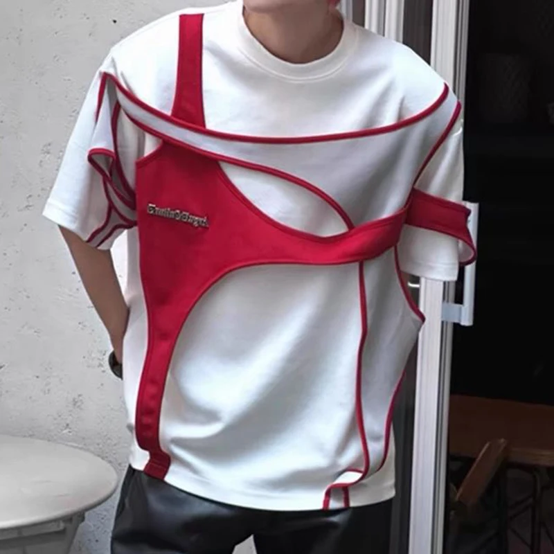 2024 Summer New Men's Fashion Brand Color Block Design Sense Short Sleeve Shoulder Pad T-shirt Men's Loose T-shirt
2024 Summer New Men's Fashion Brand Color Block Design Sense Short Sleeve Shoulder Pad T-shirt Men's Loose T-shirt
