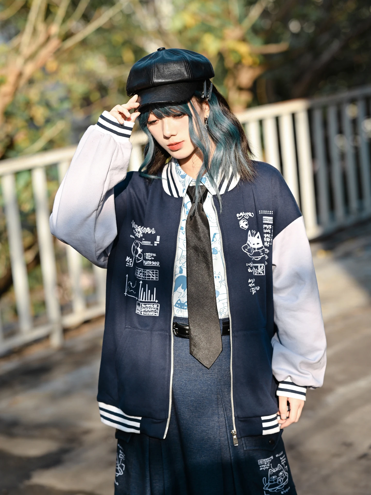 Retro Color Blo Baseball Jaet Women's Loose Print College Sle Outerwear Breathable Polyester Cotton Blend Long Sve
Retro Color Blo Baseball Jaet Women's Loose Print College Sle Outerwear Breathable Polyester Cotton Blend Long Sve