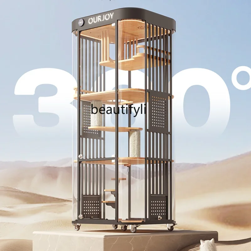 Panoramic Cat Villa Luxury Glass Cat Cabinet Curved Surface Fully Transparent Large Space Cat Cage Home
Panoramic Cat Villa Luxury Glass Cat Cabinet Curved Surface Fully Transparent Large Space Cat Cage Home
