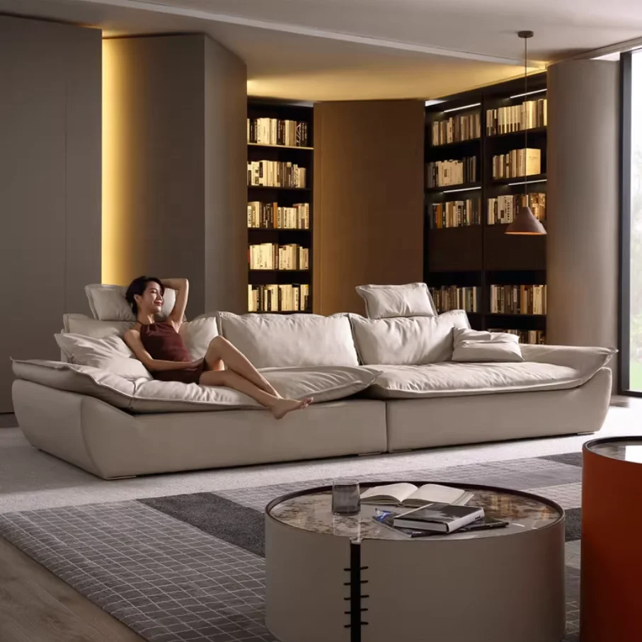 # Italian Minimalist Luxury White Leather Living Room Sofa Set Modular 3-seater Villa Apartment Deep Throne Floor Sofa
# Italian Minimalist Luxury White Leather Living Room Sofa Set Modular 3-seater Villa Apartment Deep Throne Floor Sofa