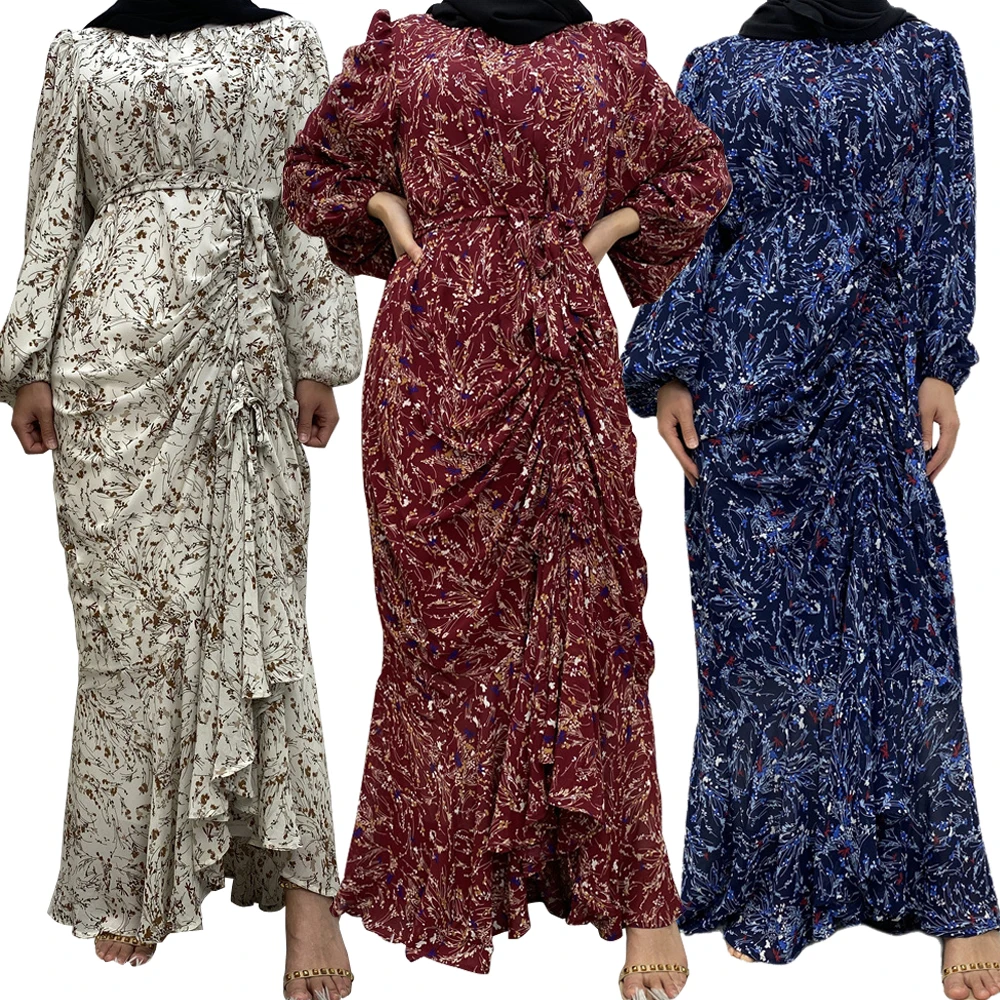 Floral Print Chiffon Turkey Maxi Dresses Muslim Abayas Women Long Sleeve Islamic Turkey Dubai Robe Ramadan Kaftan Vestidos Gowns
Floral Print Chiffon Turkey Maxi Dresses Muslim Abayas Women Long Sleeve Islamic Turkey Dubai Robe Ramadan Kaftan Vestidos Gowns