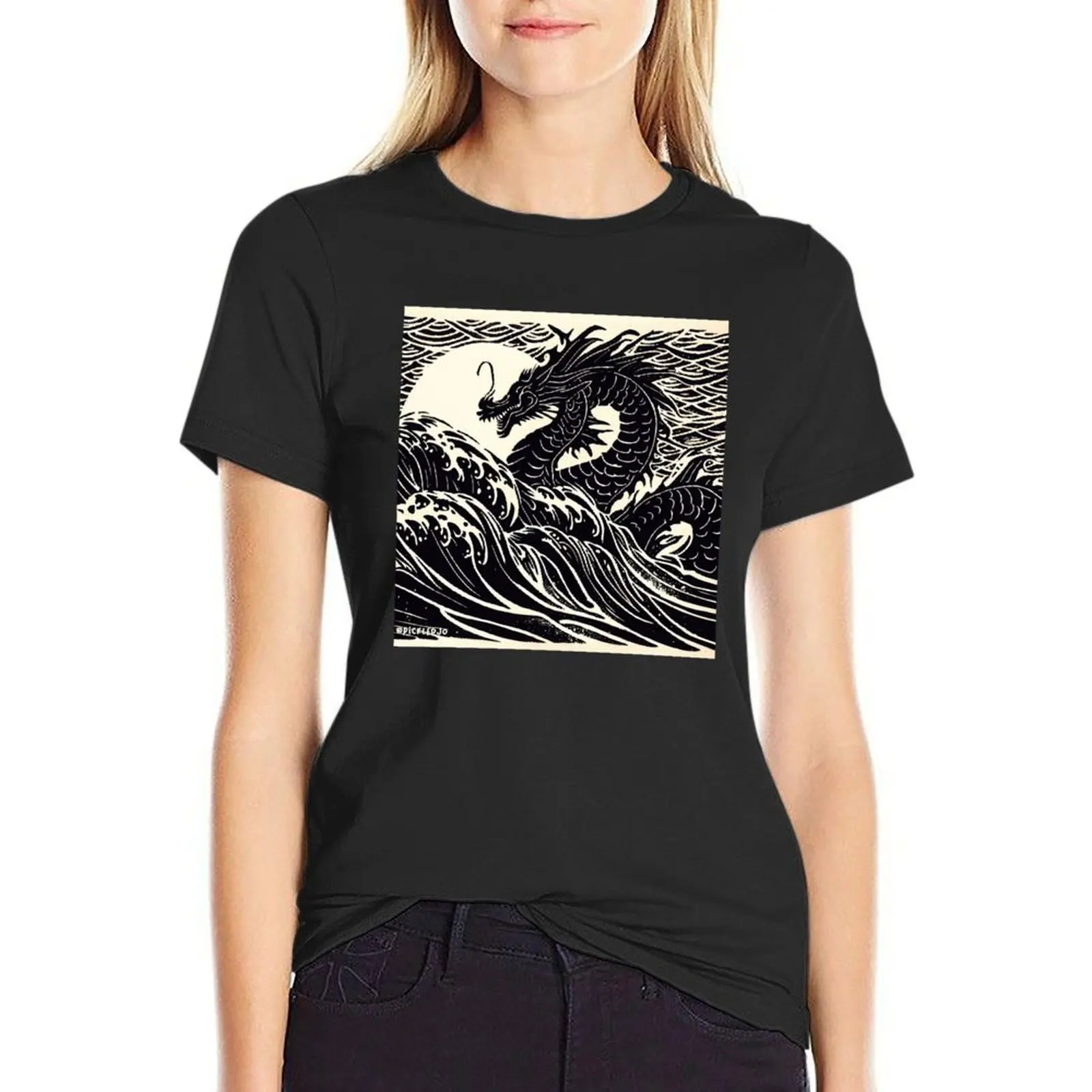 Japanese Water Dragon T-Shirt plus size tops quick drying Summer Women's clothing
Japanese Water Dragon T-Shirt plus size tops quick drying Summer Women's clothing