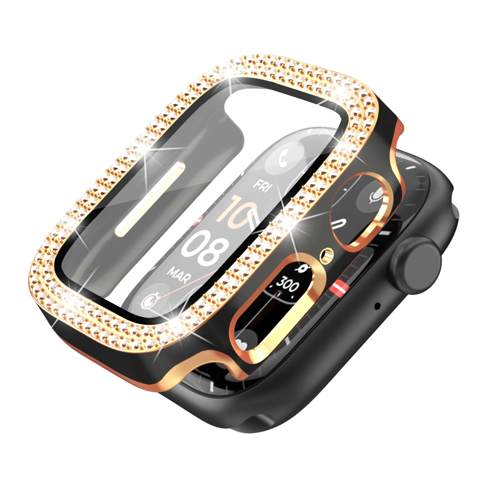 Diamond Cover For Apple Watch Case 45mm 41mm 44mm 40mm 42mm 38mm Tempered Glass Bumper Screen Protector iWatch Series 8 7 SE 6 5
Diamond Cover For Apple Watch Case 45mm 41mm 44mm 40mm 42mm 38mm Tempered Glass Bumper Screen Protector iWatch Series 8 7 SE 6 5