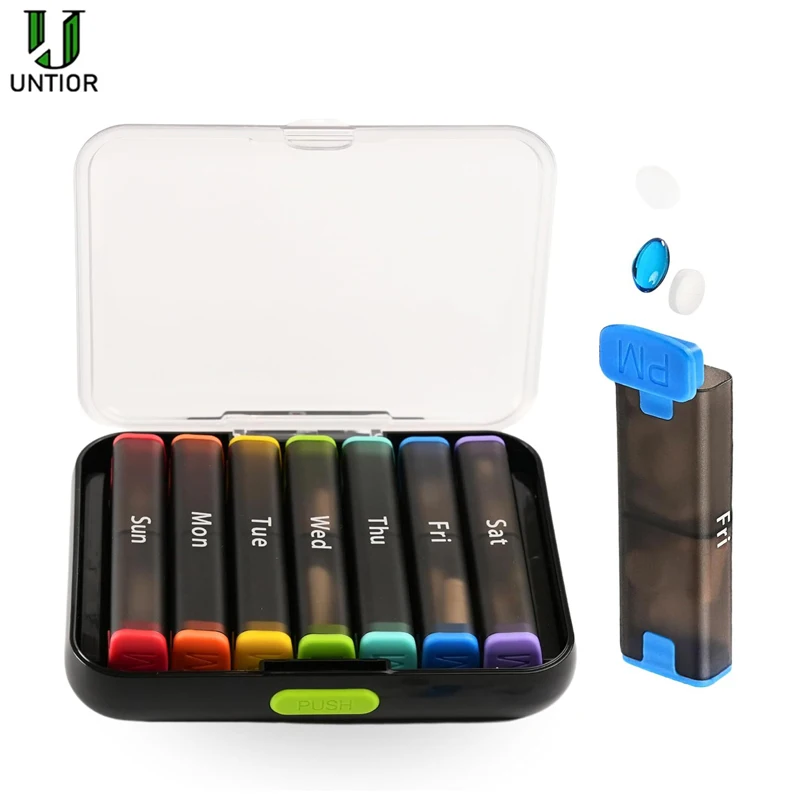 UNTIOR Medicine Case 7 Days Storage Box 14 Grids Organizer Portable Travel with Large Compartment for Vitamins Tablets Fish Oils
UNTIOR Medicine Case 7 Days Storage Box 14 Grids Organizer Portable Travel with Large Compartment for Vitamins Tablets Fish Oils