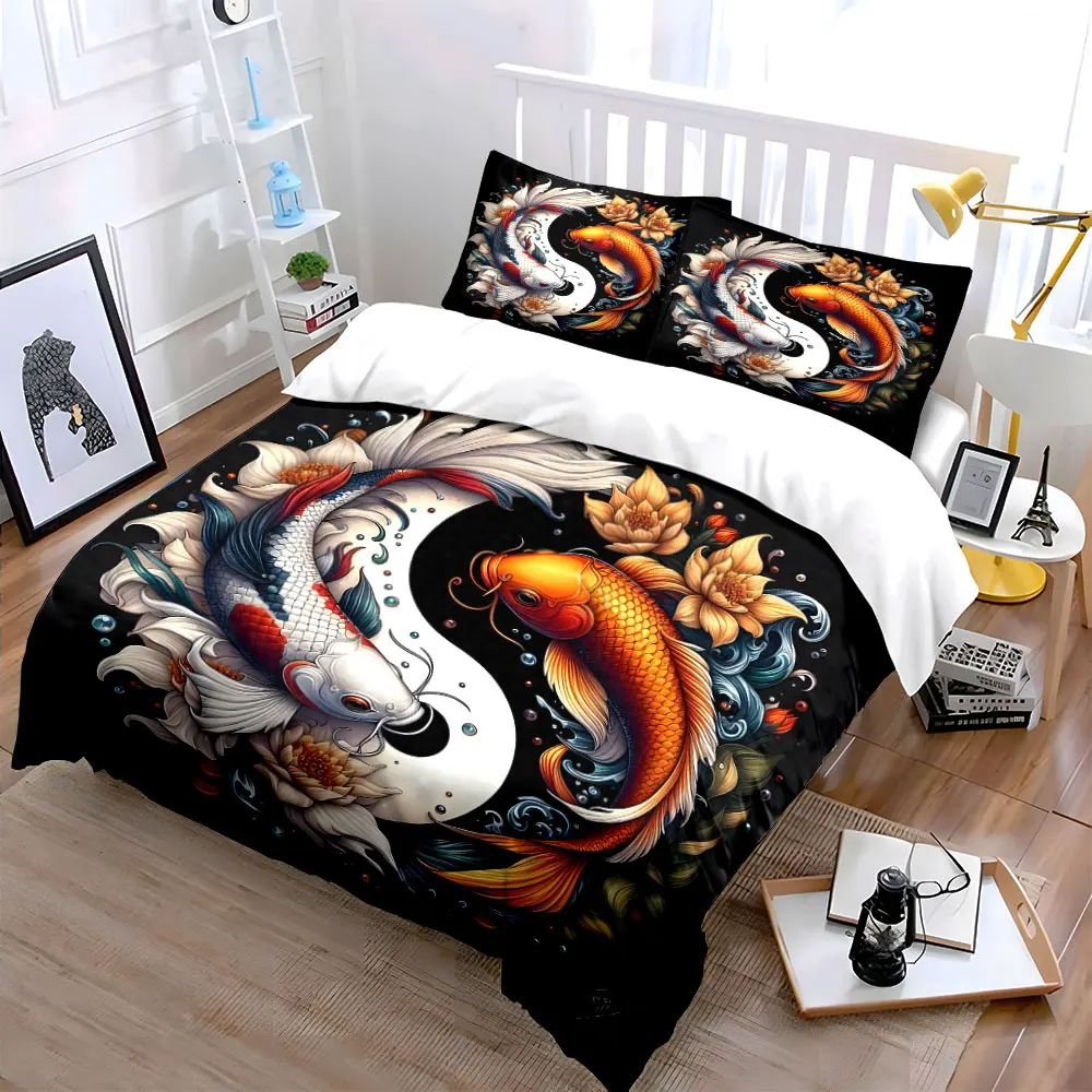 "Yin Yang Koi Fish Decor Set" Multiple sizes kid's and adults' bedroom Exquisite 3PC bedding set, gift
"Yin Yang Koi Fish Decor Set" Multiple sizes kid's and adults' bedroom Exquisite 3PC bedding set, gift