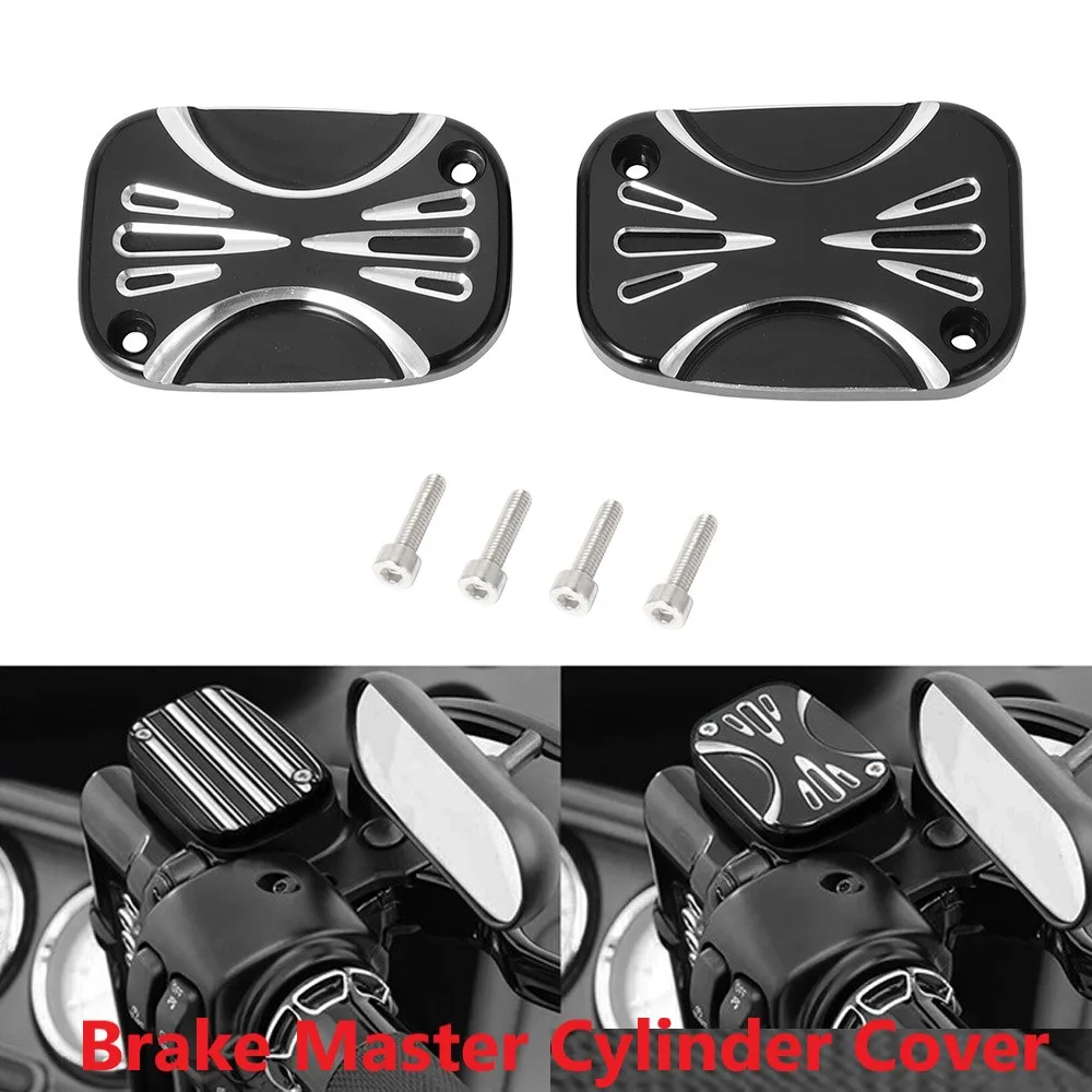 Motorcycle Brake Master Cylinder Cover Front Rear For Harley Touring Road King Electra Glide Ultra FLHR FLTR V-Rod.
Motorcycle Brake Master Cylinder Cover Front Rear For Harley Touring Road King Electra Glide Ultra FLHR FLTR V-Rod.