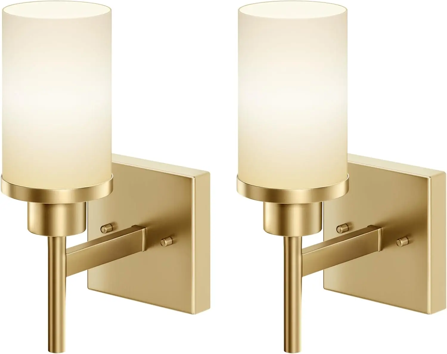 Modern Gold Wall Lights with White Frosted Glass Shade, 2-Pack for Bathroom Mirror Bedroom Living Room
Modern Gold Wall Lights with White Frosted Glass Shade, 2-Pack for Bathroom Mirror Bedroom Living Room