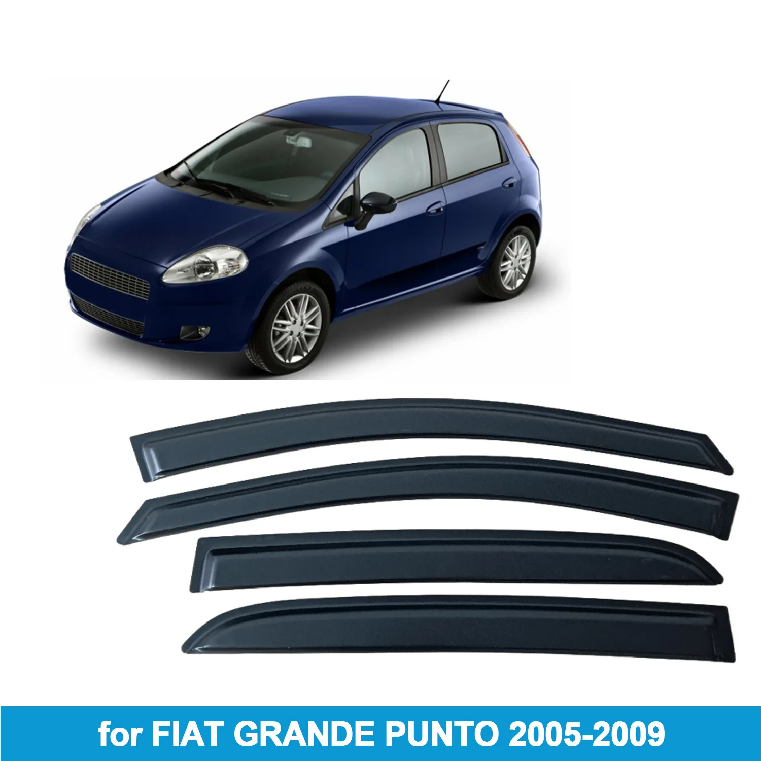 Rain Guards Window Visor for FIAT Grand Punto 2005 2006 2007 2008 2009 Wind Deflectors Door Visor Vent Shades Side Window Visor
Rain Guards Window Visor for FIAT Grand Punto 2005 2006 2007 2008 2009 Wind Deflectors Door Visor Vent Shades Side Window Visor