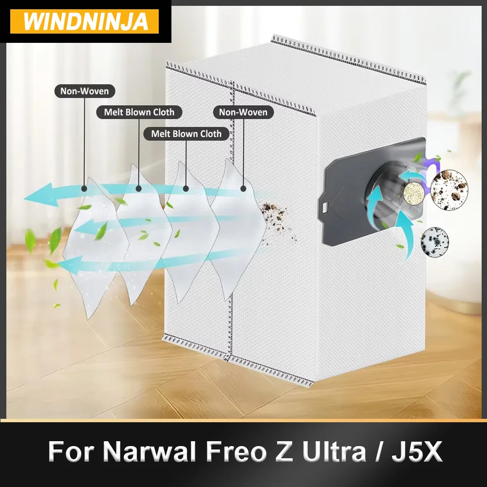 Сменные пылесборники для робота-пылесоса Narwal Freo Z Ultra J5X, высокоэффективные пылесборники, комплект аксессуаров
Сменные пылесборники для робота-пылесоса Narwal Freo Z Ultra J5X, высокоэффективные пылесборники, комплект аксессуаров