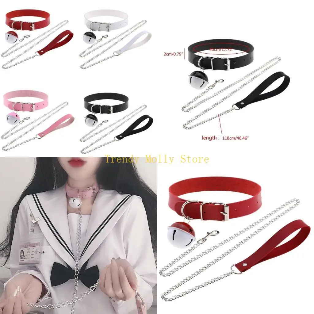 N5KB Punk Gothic Choker Necklace Leather Collar Choker Punk Hauling Chain Choker
N5KB Punk Gothic Choker Necklace Leather Collar Choker Punk Hauling Chain Choker