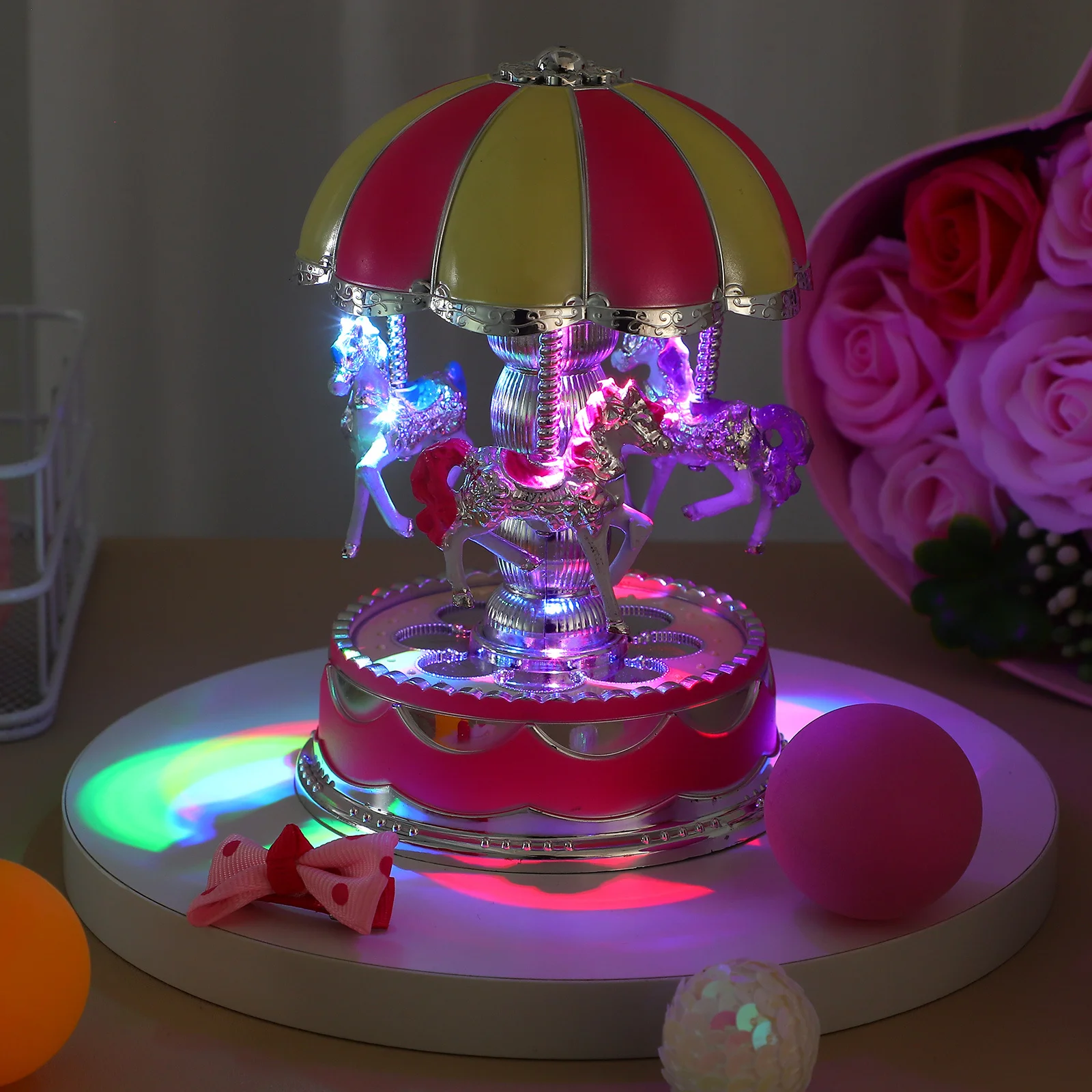 Rotatable Music Box Spin with Melody Glowing LED Light Unique Castle Style Decorative Gift for Her Purple
Rotatable Music Box Spin with Melody Glowing LED Light Unique Castle Style Decorative Gift for Her Purple