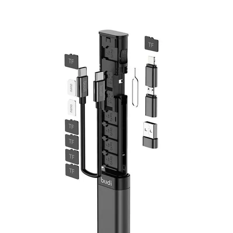 BUDI Multi-functional Cable Stick Adapter Portable Card Storage Data Cable Usb Box Universal Phone Accessories
BUDI Multi-functional Cable Stick Adapter Portable Card Storage Data Cable Usb Box Universal Phone Accessories