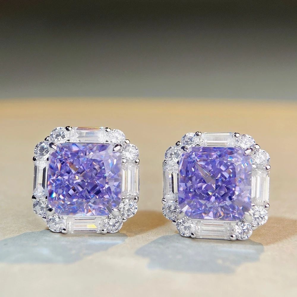 S925 Pure Silver Purple Color Treasure Earrings for Women's Cross-border European and American Carat Earrings
S925 Pure Silver Purple Color Treasure Earrings for Women's Cross-border European and American Carat Earrings