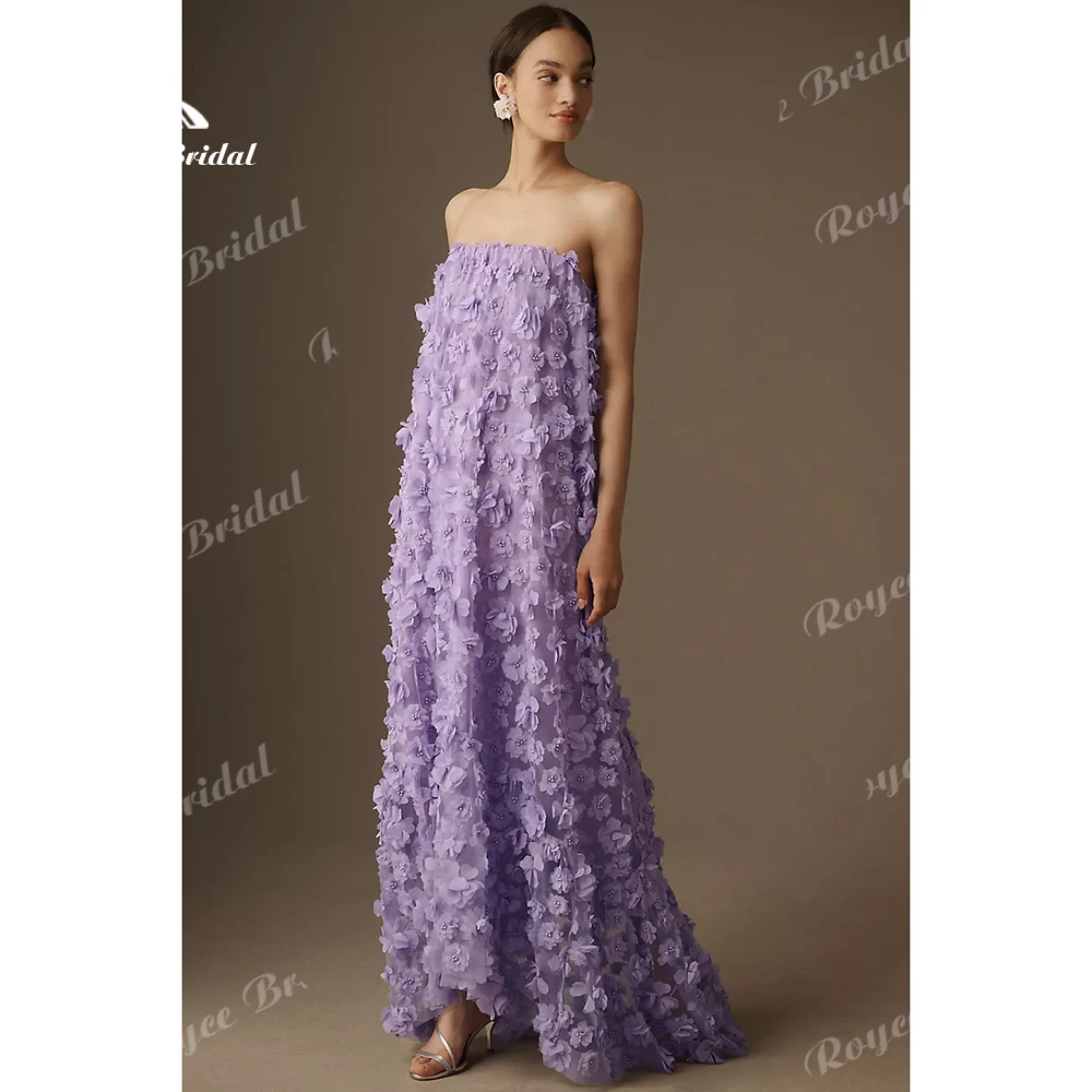 Lavender Strapless 3D Floral Organza Women's formal evening gowns Sheath Prom Dress Floor Length Evening Dress Customized
Lavender Strapless 3D Floral Organza Women's formal evening gowns Sheath Prom Dress Floor Length Evening Dress Customized