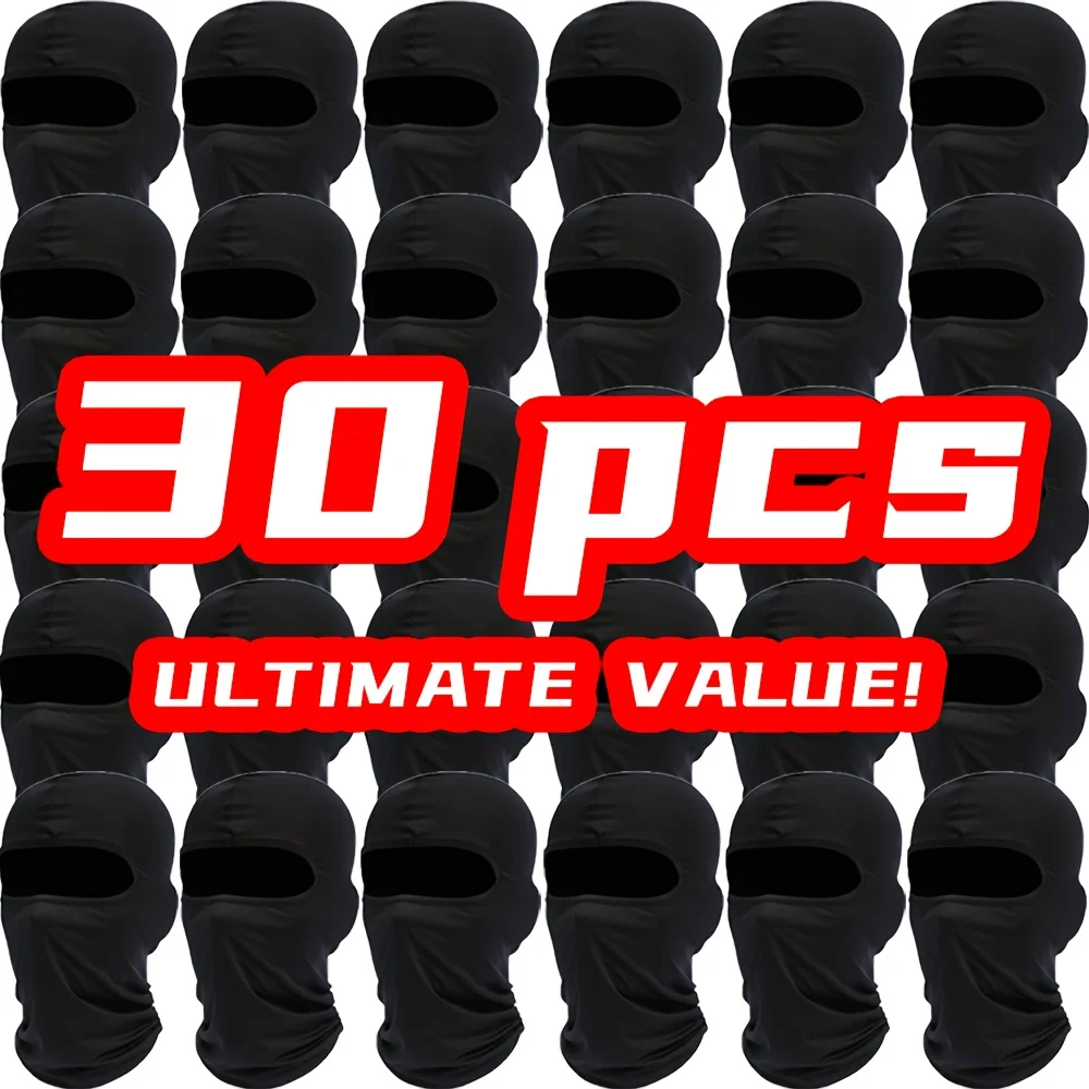 30pcs Full-Face Balaclava (Black): Breathable Elastic Fabric (Non-Sweaty & Non-Chafing), Warm Windproof with Neck Protection
30pcs Full-Face Balaclava (Black): Breathable Elastic Fabric (Non-Sweaty & Non-Chafing), Warm Windproof with Neck Protection